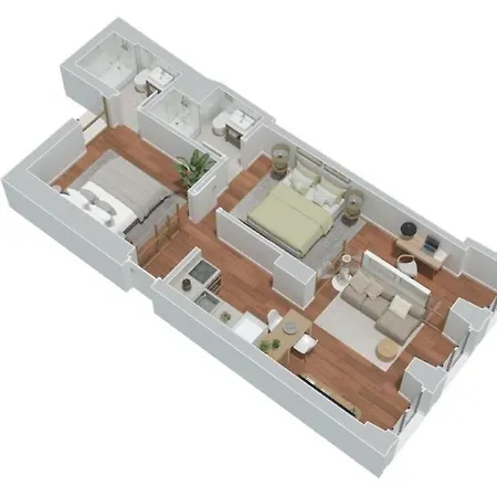 Апартаменты Spacious 2 Bedrooms With 2 Bathrooms - Historic Center - Ac Порту